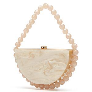 4912 Acrylic Clutch Purses Cute Bead Evening Handbag Chic Trendy Evening